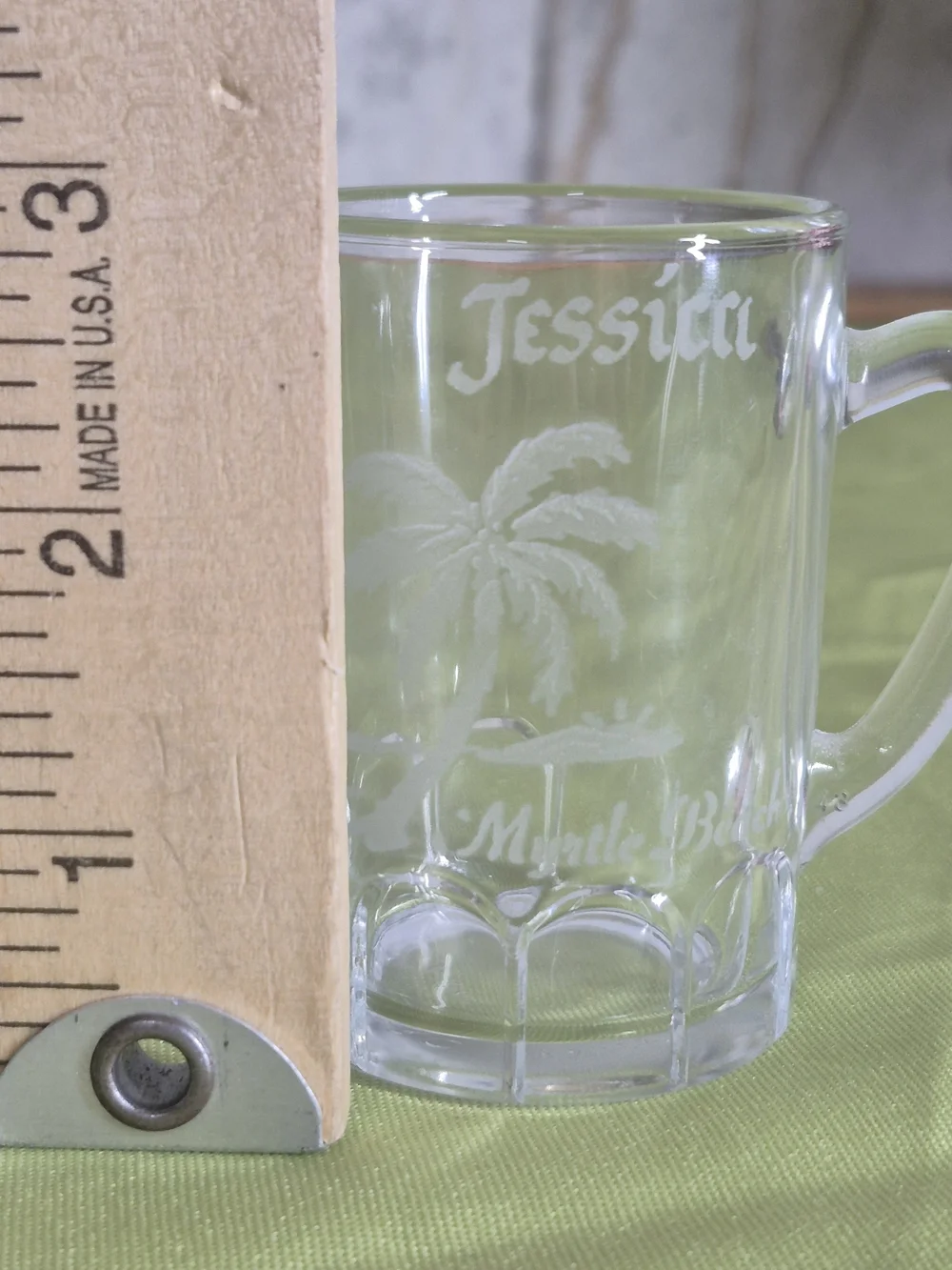 Personalized Clear Glass Mug - 'Jessica' Myrtle Beach